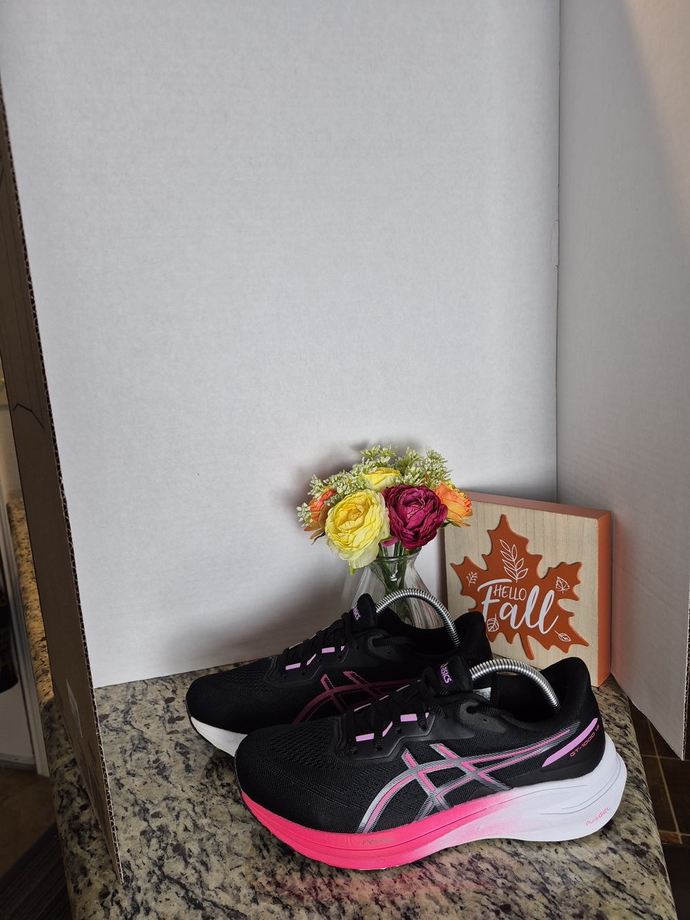 ASICS Women's Black & Pink Running Shoes.GT 1000 13. Size 10